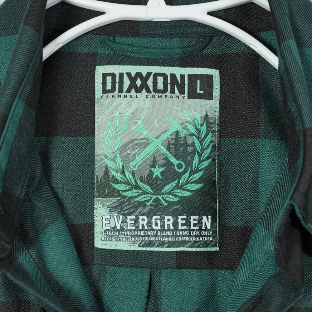 Dixxon Flannel Co Evergreen Green Black Buffalo Plaid D-Tech Shirt Mens Large - Picture 3 of 8